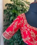 pure silk hand embroidery bridal blouse