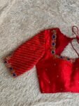 pure silk red hand embroidery blouse