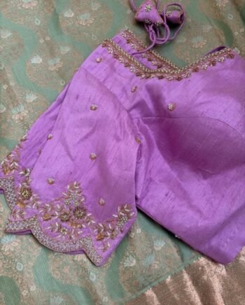 Lavender hand embroidery blouse