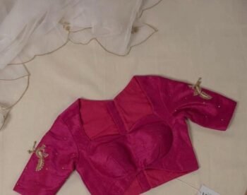 Pink silk hand embroidery blouse