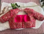pure silk hand embroidery bridal blouse