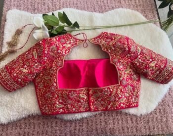 pure silk hand embroidery bridal blouse