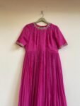 Hand Embroidered Pink Georgette Anarkali Dress: Indian Party