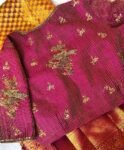 Magenta Pink Silk Blouse: Hand Embroidered Zardosi Maggam