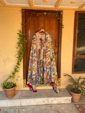 kalamkari anarkali dupatta