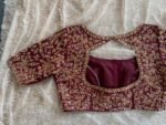 Hand Embroidered Zardosi Silk Blouse: Maroon Red Bridal
