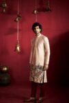 Hand-Painted Kalamkari Silk Kurta Set: Indian Groom Wedding Wear