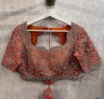 Hand Embroidered Silk Bridal Blouse: Zardosi Wedding Crop