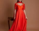 Orange Anarkali suit usa