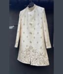 Hand Embroidered Raw Silk Mens Kurta: Indian Wedding