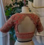 pure silk hand embroidery bridal blouse