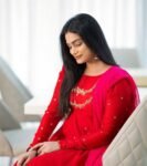 Hand embroidered Anarkali with dupatta