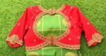 pure silk red hand embroidery blouse