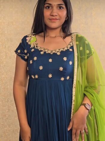 Blue Anarkali suit usa