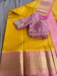 Pure handloom kanjeevaram silk saree with blouse |traditional saree with readymade blouse| sarees USA