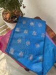 Traditional border silk saree with stitched blouse|traditional saree with readymade blouse
