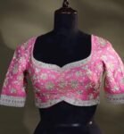 pure silk hand embroidery bridal blouse