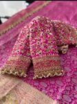 pure silk hand embroidery bridal blouse