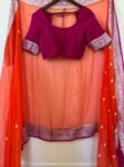 Pure handloom khaddi georgette orange pink silk saree |heritage silk saree